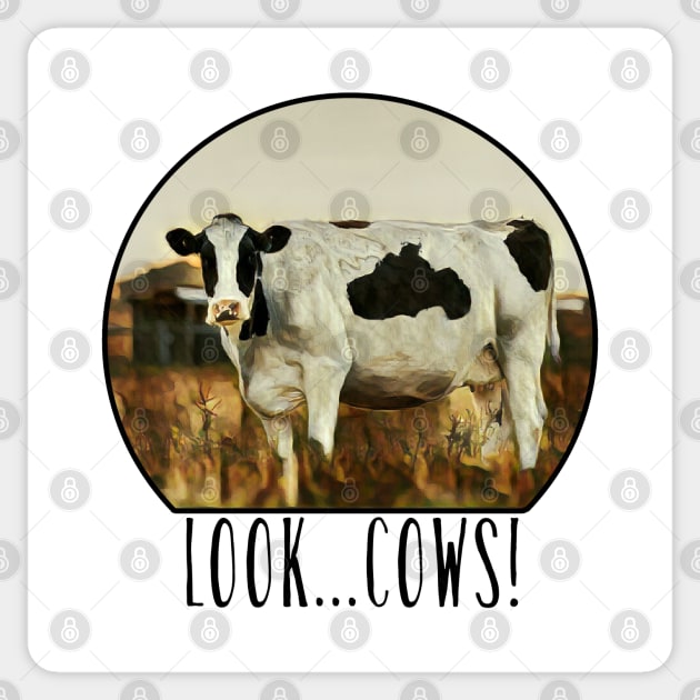 Look Cows Sticker by karutees